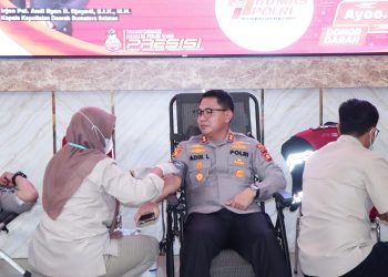 Kapolres OKU Timur Donor Darah Peringati HUT ke-74 Humas Polri
