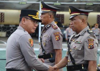 Kapolres OKU Timur Pimpin Sertijab Tiga Pejabat Utama Polres