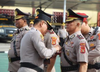 Kapolres OKU Timur Pimpin Sertijab Sejumlah Pejabat Utama